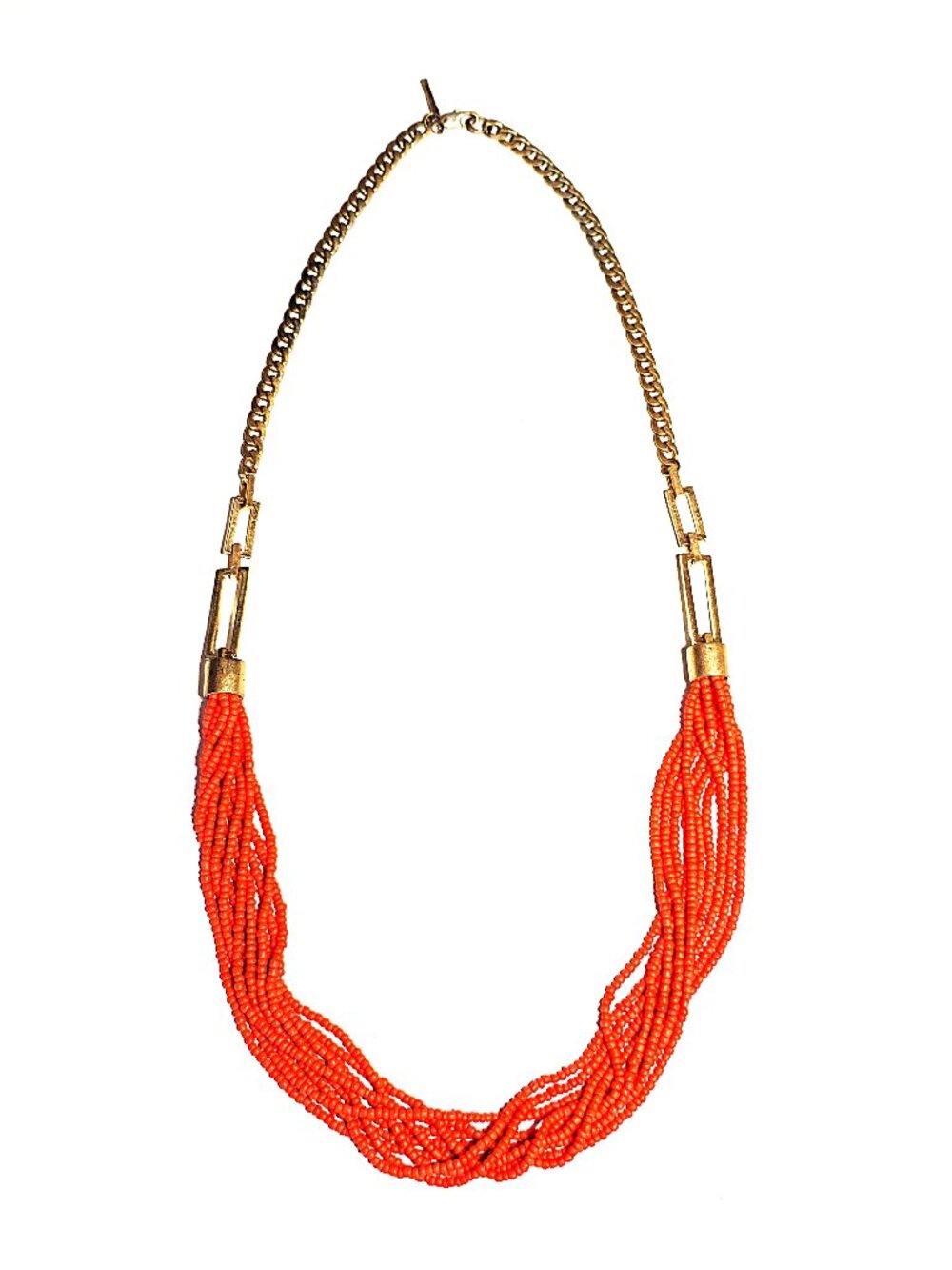 Kenneth Cole NY orange bead gold-tone necklace